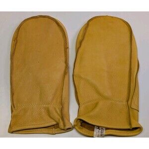 Genuine Elkskin  Men's ( Women’s?) Tan Leather Mitten  Sz: XXL Made In USA